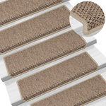 VIDAXL Tapis d'escalier autocollants 15 pcs 65x21x4 cm Sable