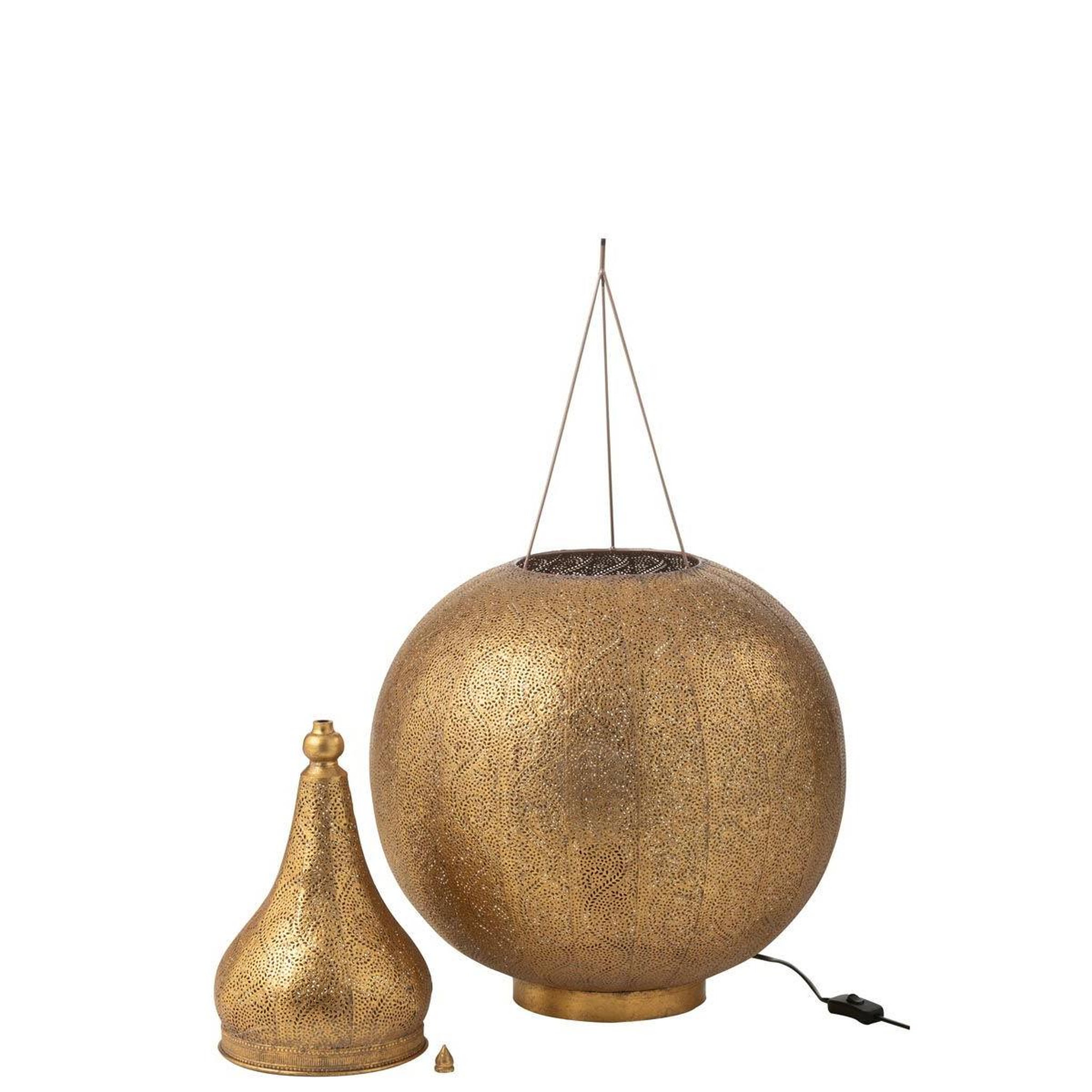 Voir la diapositive 2 : J-LINE Lampe à poser en métal  aladin  77cm or