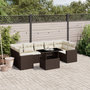 Voir la diapositive 1 : VIDAXL Salon de jardin 8 pcs avec coussins marron resine tressee