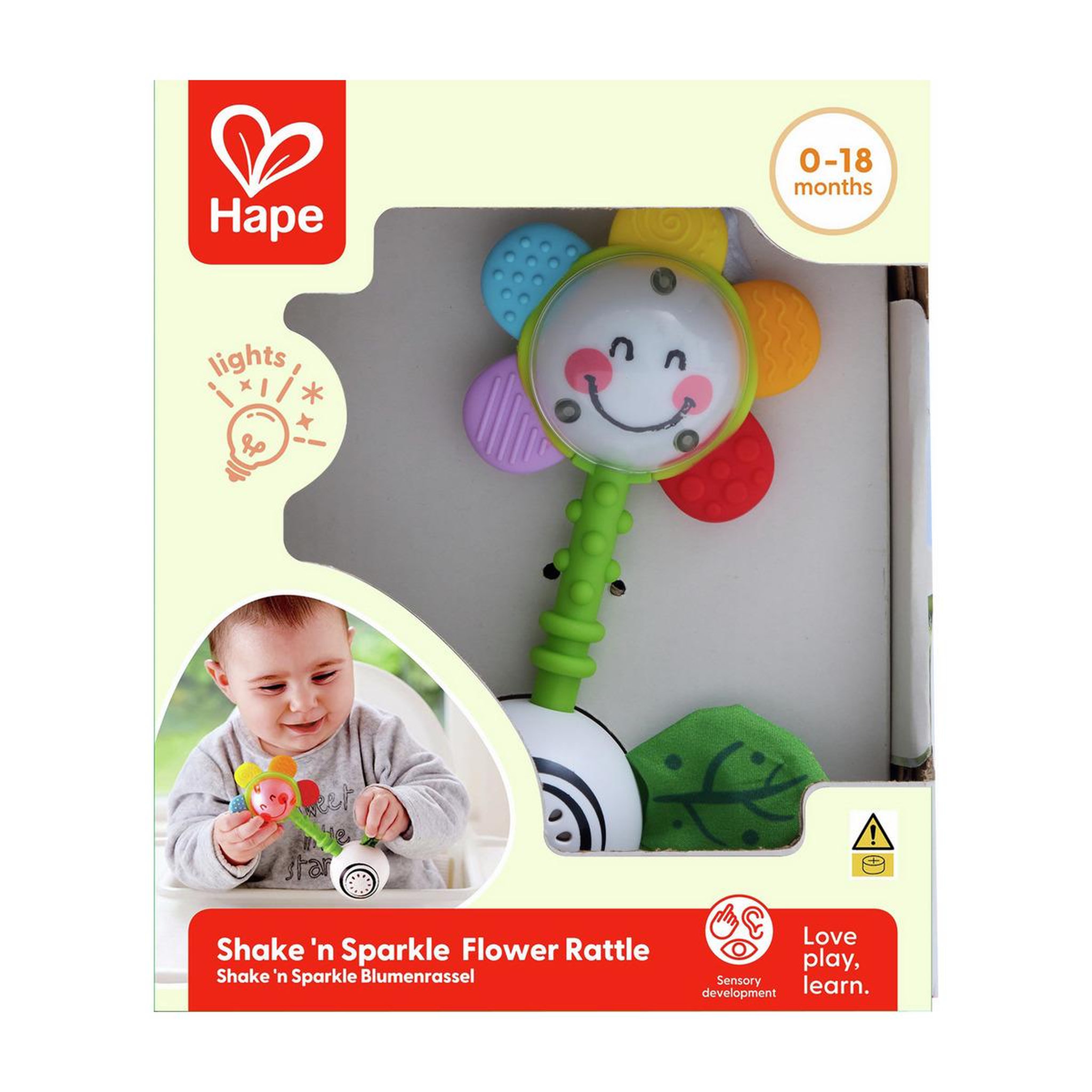 Voir la diapositive 3 : Hape hochet multisensoriel lumineux fleur musical