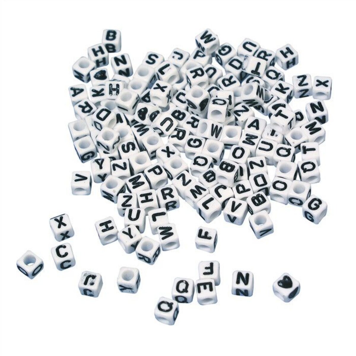 Rayher Perles Alphabet carrées blanches 5 x 5 mm