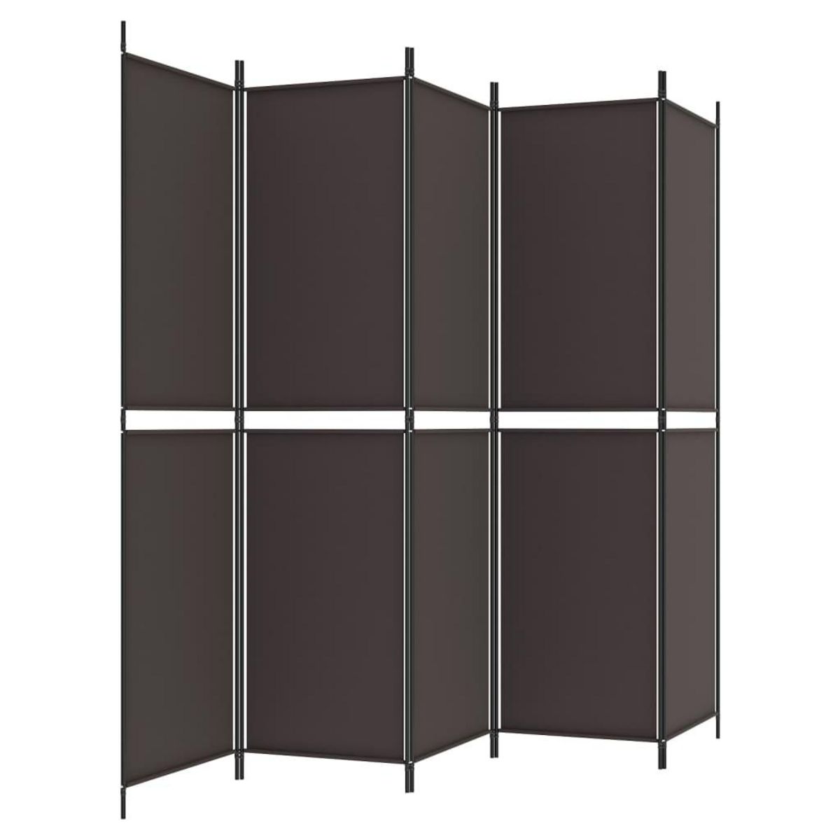 VIDAXL Cloison de separation 5 panneaux Marron 250x200 cm Tissu