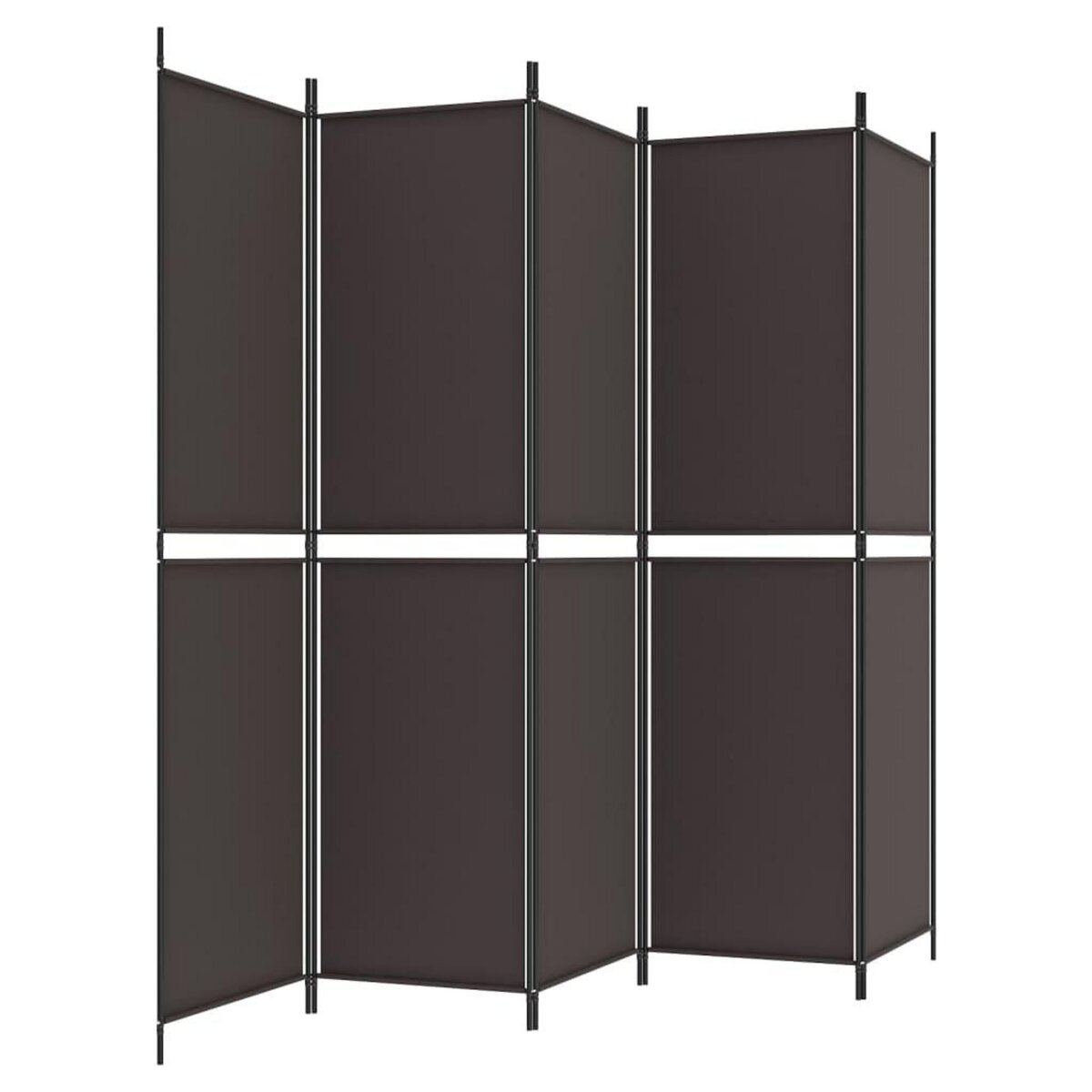VIDAXL Cloison de separation 5 panneaux Marron 250x200 cm Tissu