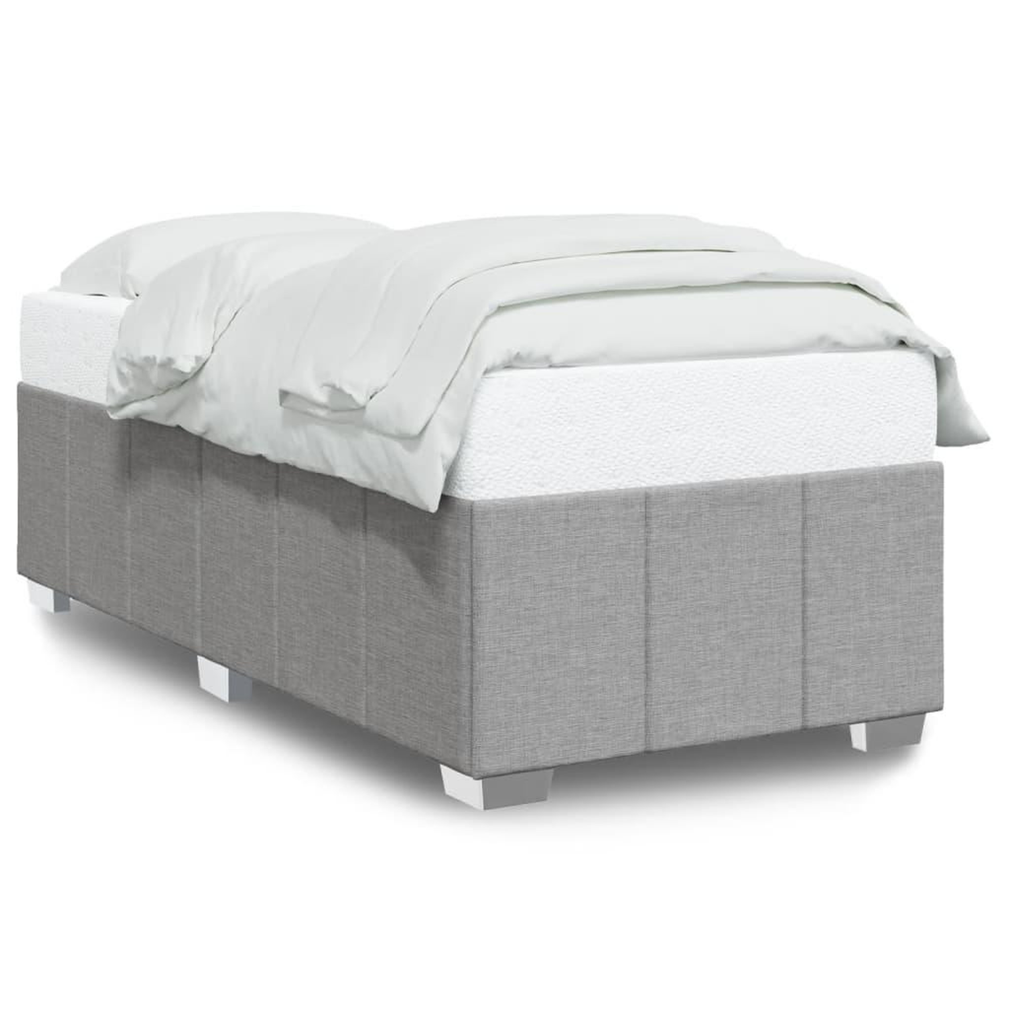 Voir la diapositive 2 : VIDAXL Cadre de lit sans matelas gris clair 90x190 cm tissu