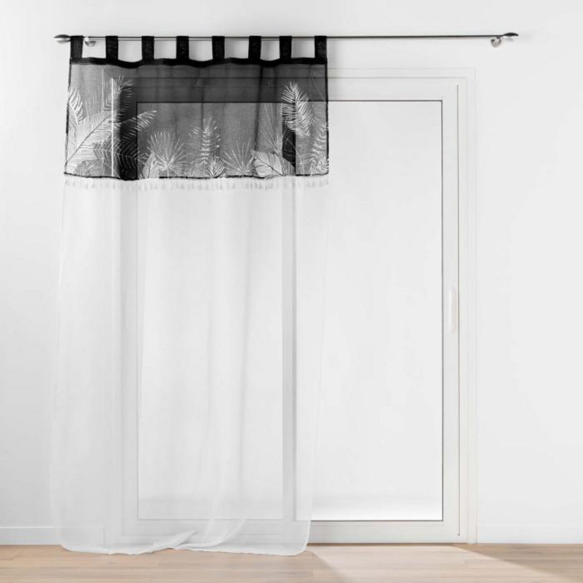 Paris Prix Rideau Voilage à Passants  Palmira  140x240cm Noir