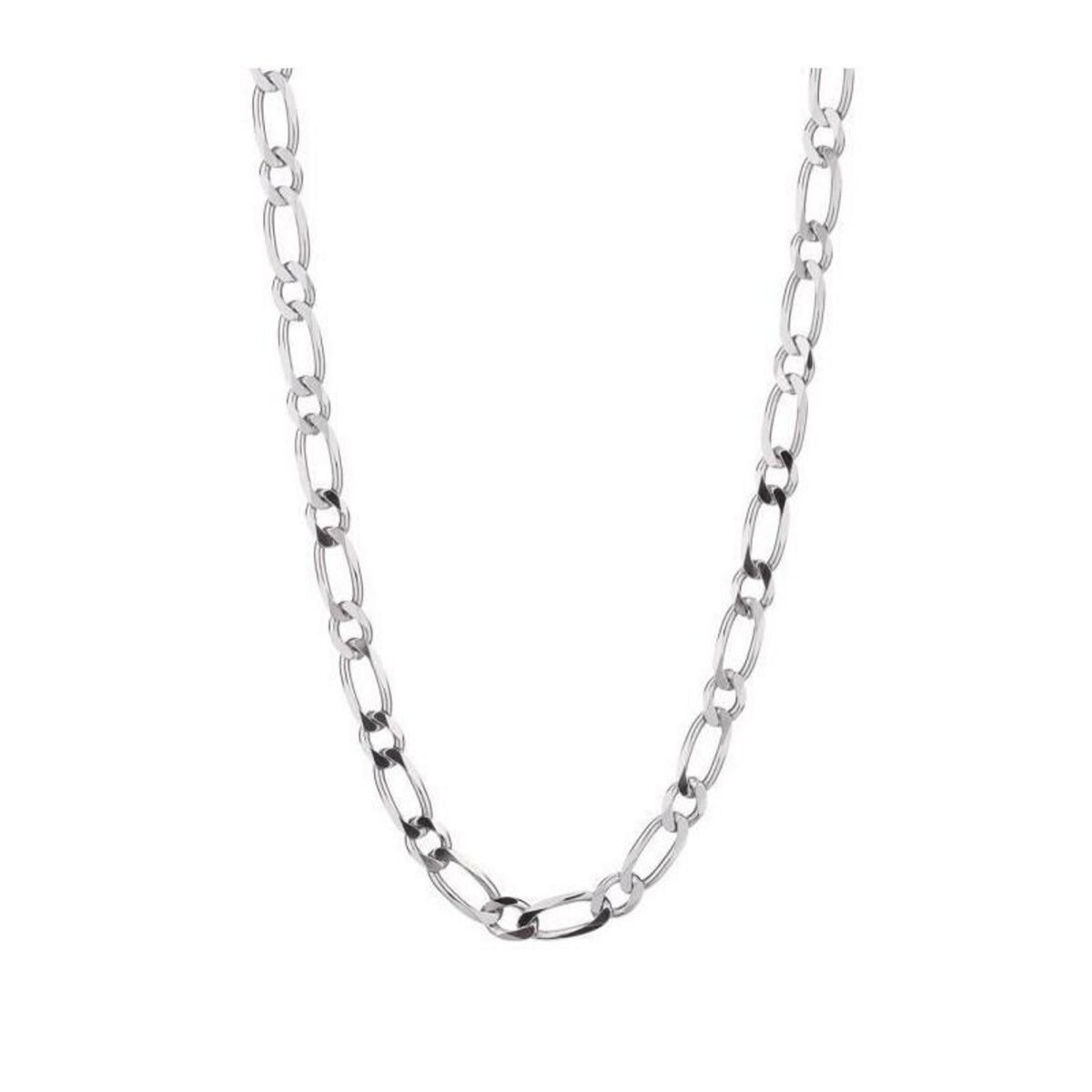 L'ATELIER D'AZUR Collier / Chaîne Homme Argent 925 - Maille Figaro Alternée 1+1 - 55cm