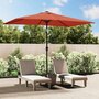 Voir la diapositive 1 : VIDAXL Parasol d'exterieur avec mat en metal 300x200 cm terre cuite