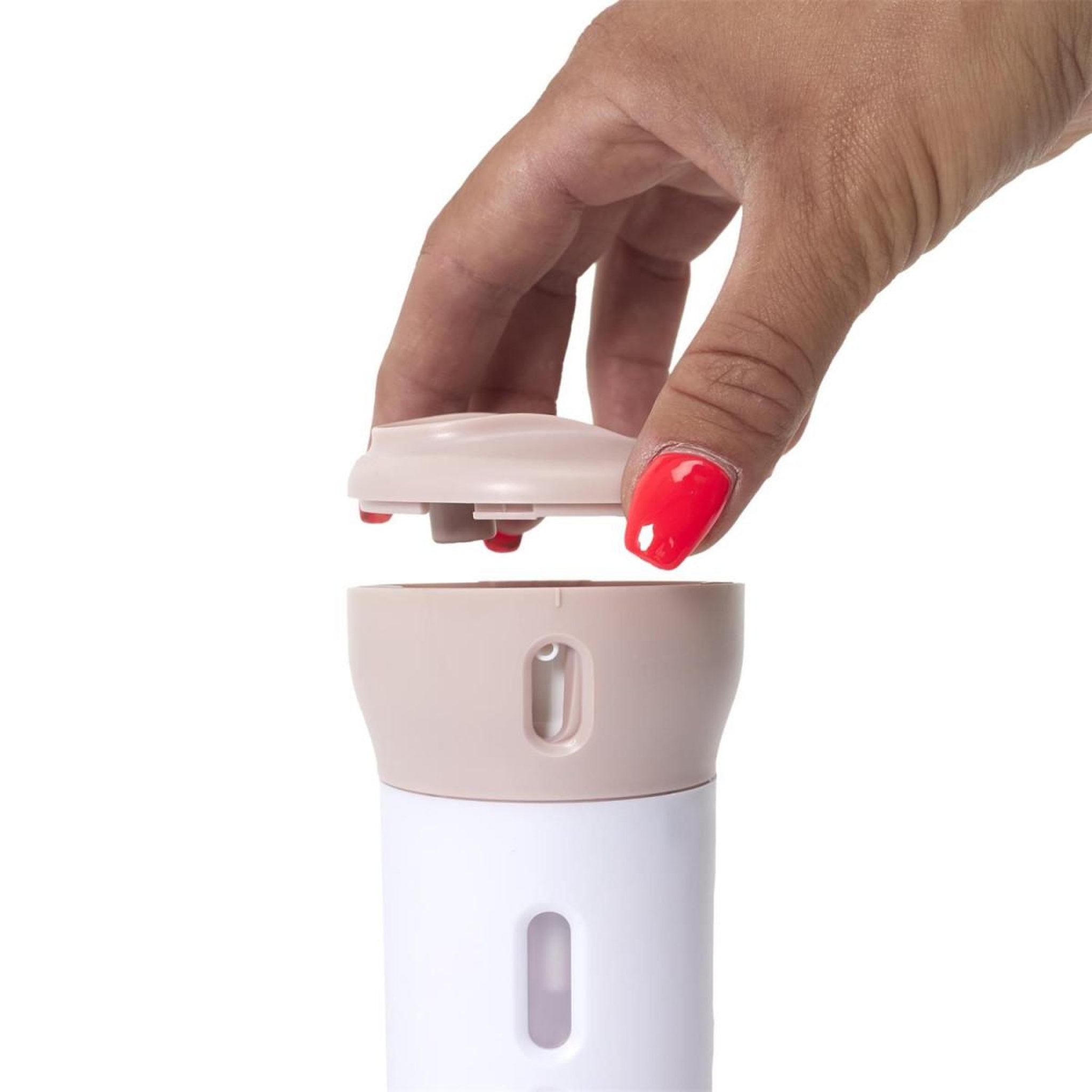 Voir la diapositive 3 : Cosmetic Club Flacon de transport 4 en 1  distributeur  16cm blanc