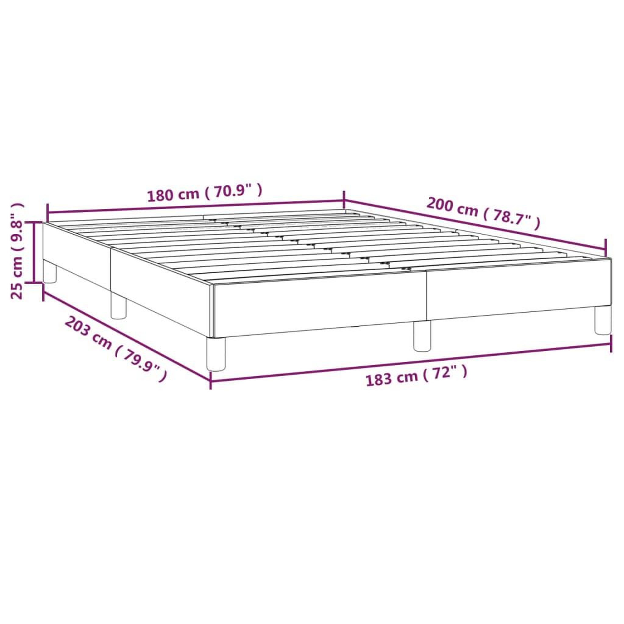 Voir la diapositive 6 : VIDAXL Cadre de lit sans matelas bleu 180x200 cm tissu