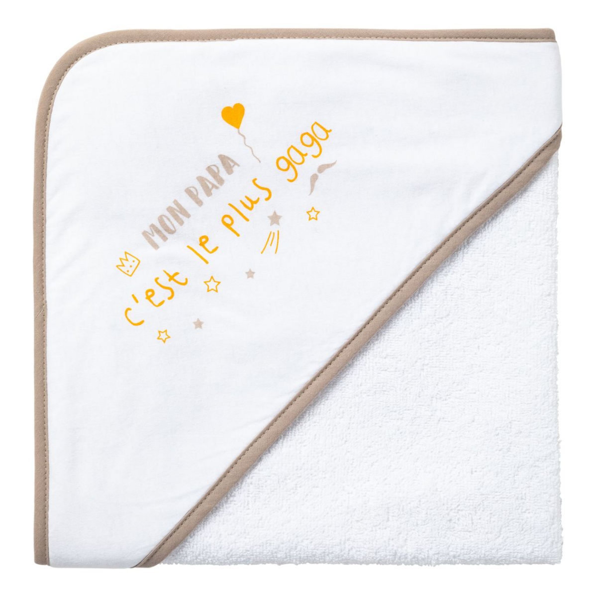 Babycalin Cape de bain bébé 70x70cm Message Papa