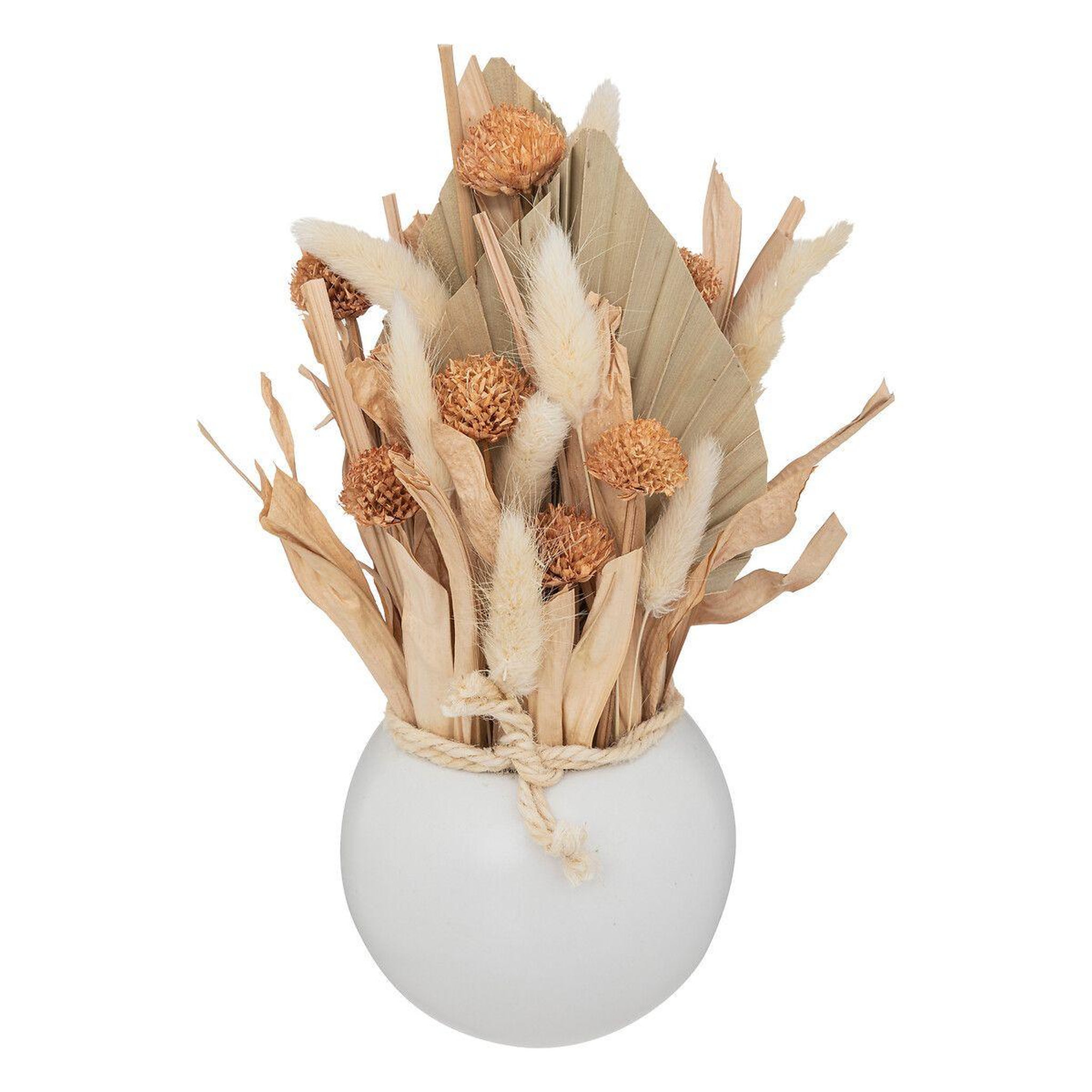 ATMOSPHERA Composition fleurs séchées  seav  25cm blanc