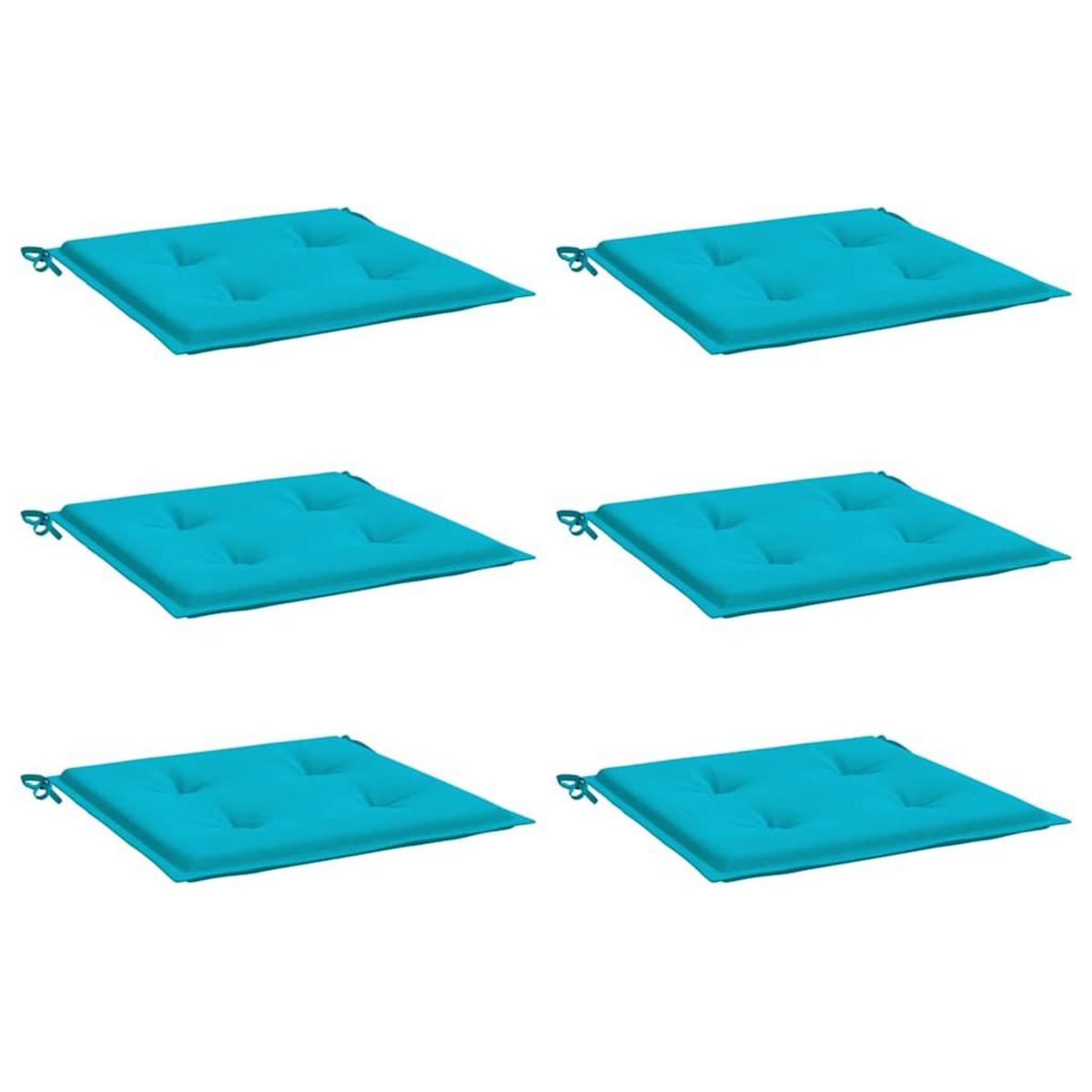 VIDAXL Coussins de chaise de jardin lot de 6 turquoise 50x50x3cm tissu