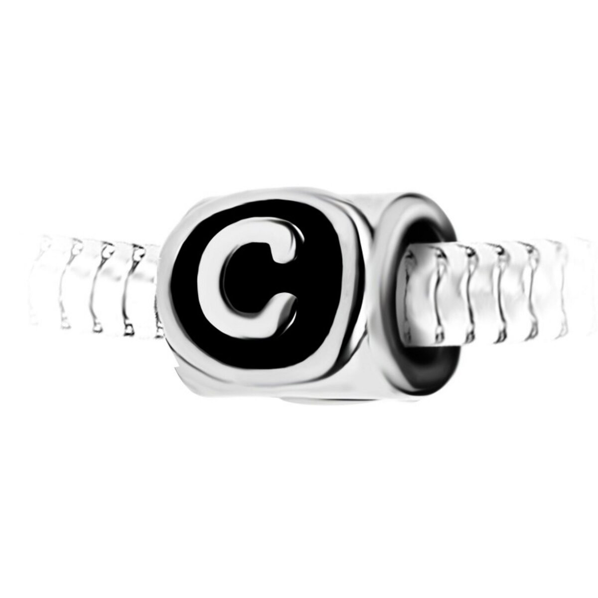 SC CRYSTAL Charm perle lettre C en acier par SC Crystal perle