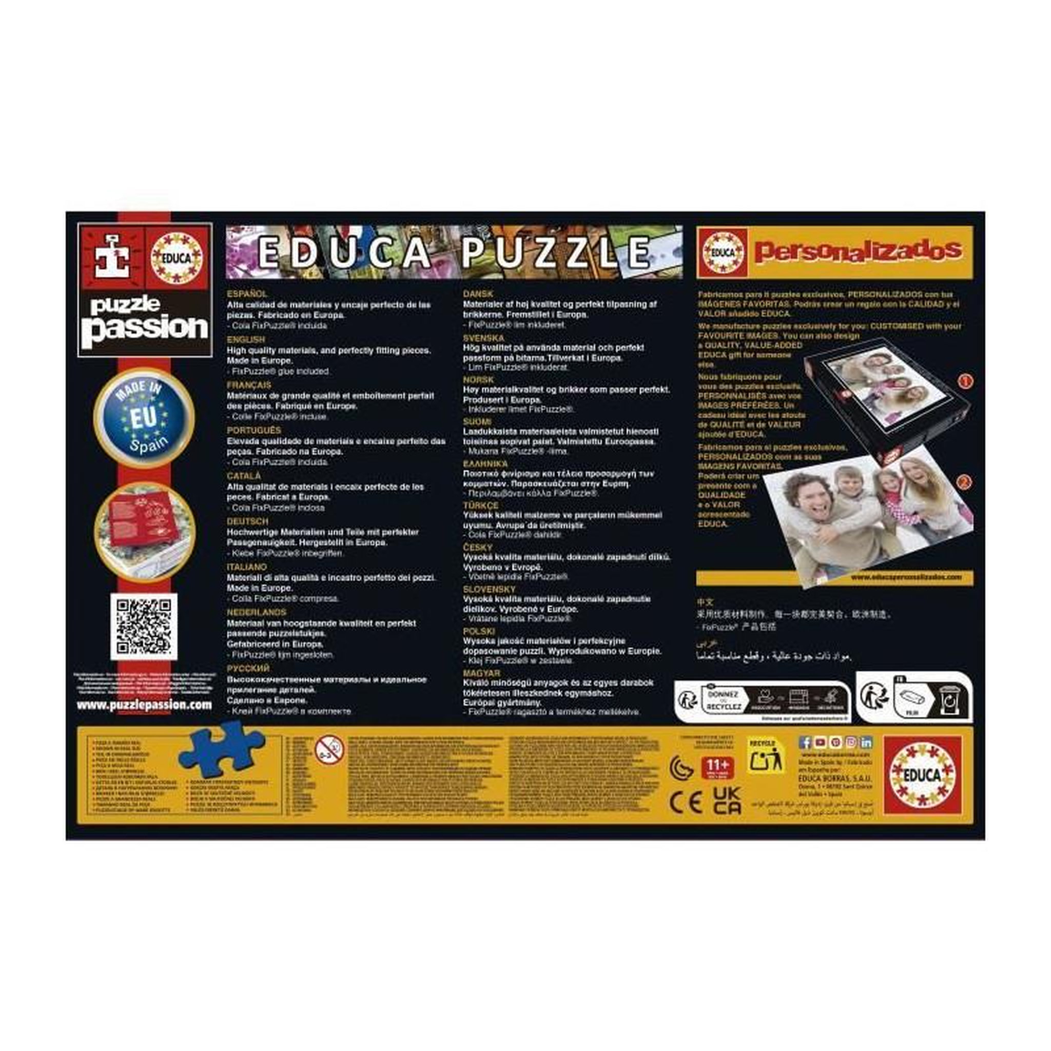 Voir la diapositive 4 : EDUCA Puzzle 500 pièces – Boutique de glaces – Scène gourmande colorée – 48 x 34 cm – Dès 10 ans – Educa
