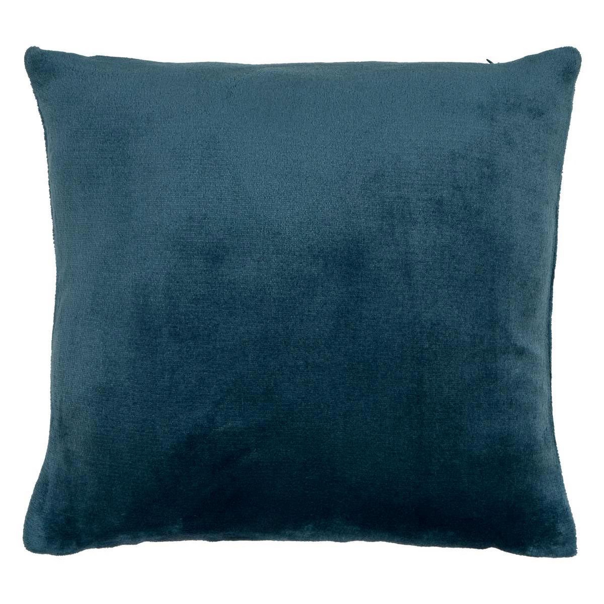 ATMOSPHERA Coussin en flanelle uni  ollis  38x38cm bleu égéen