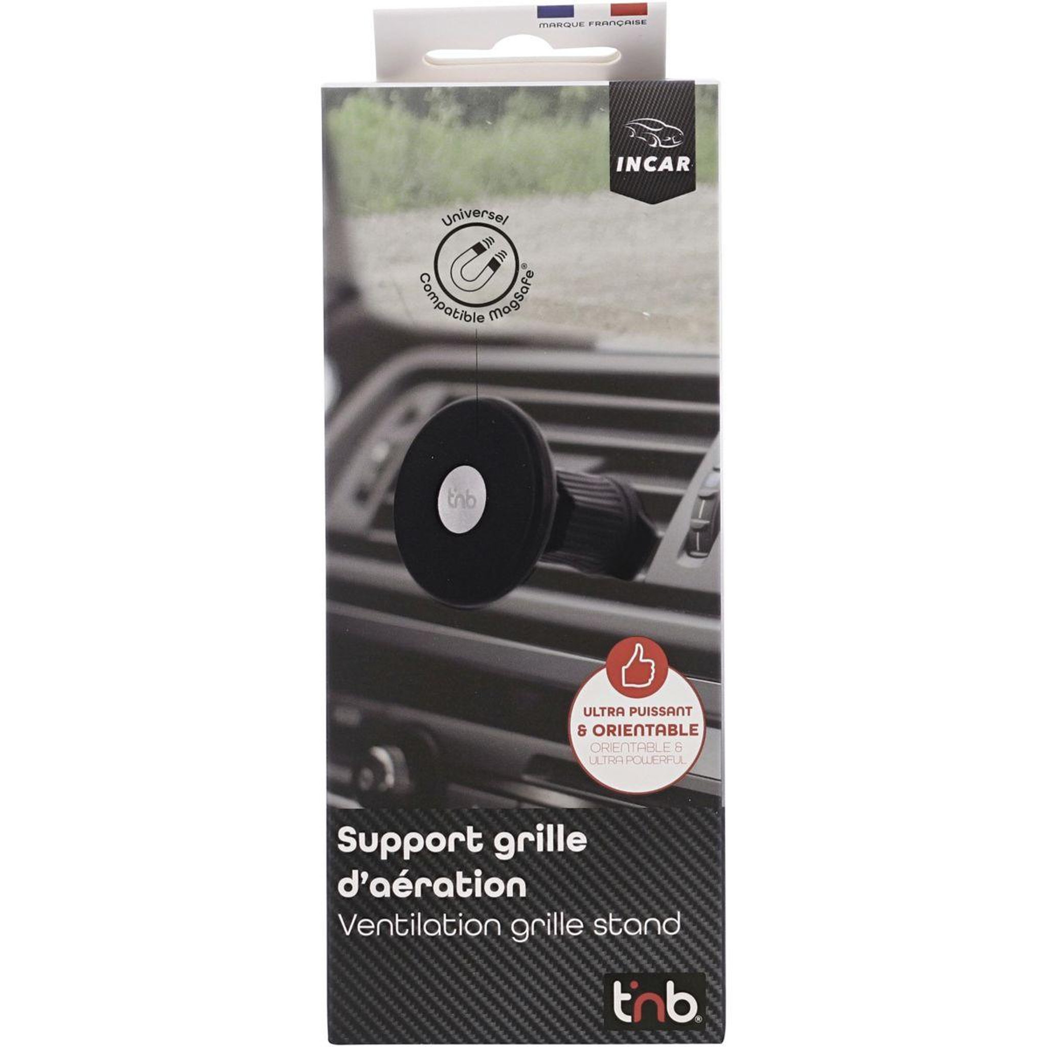 Voir la diapositive 4 : TNB Support smartphone Magsafe pour grille d'aération noir