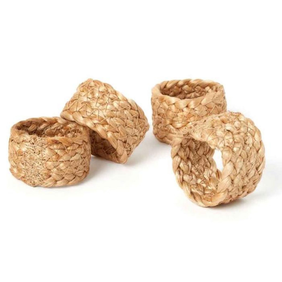 Paris Prix Lot de 4 Ronds de Serviette  Jute  4cm Naturel