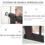Voir la diapositive 4 : PAWHUT Barrière de sécurité animaux de 76H cm barrière chien chat avec porte fermeture automatique système de double verrouillage fixation par pressionde de 75 à 82 cm acier et ABS noir