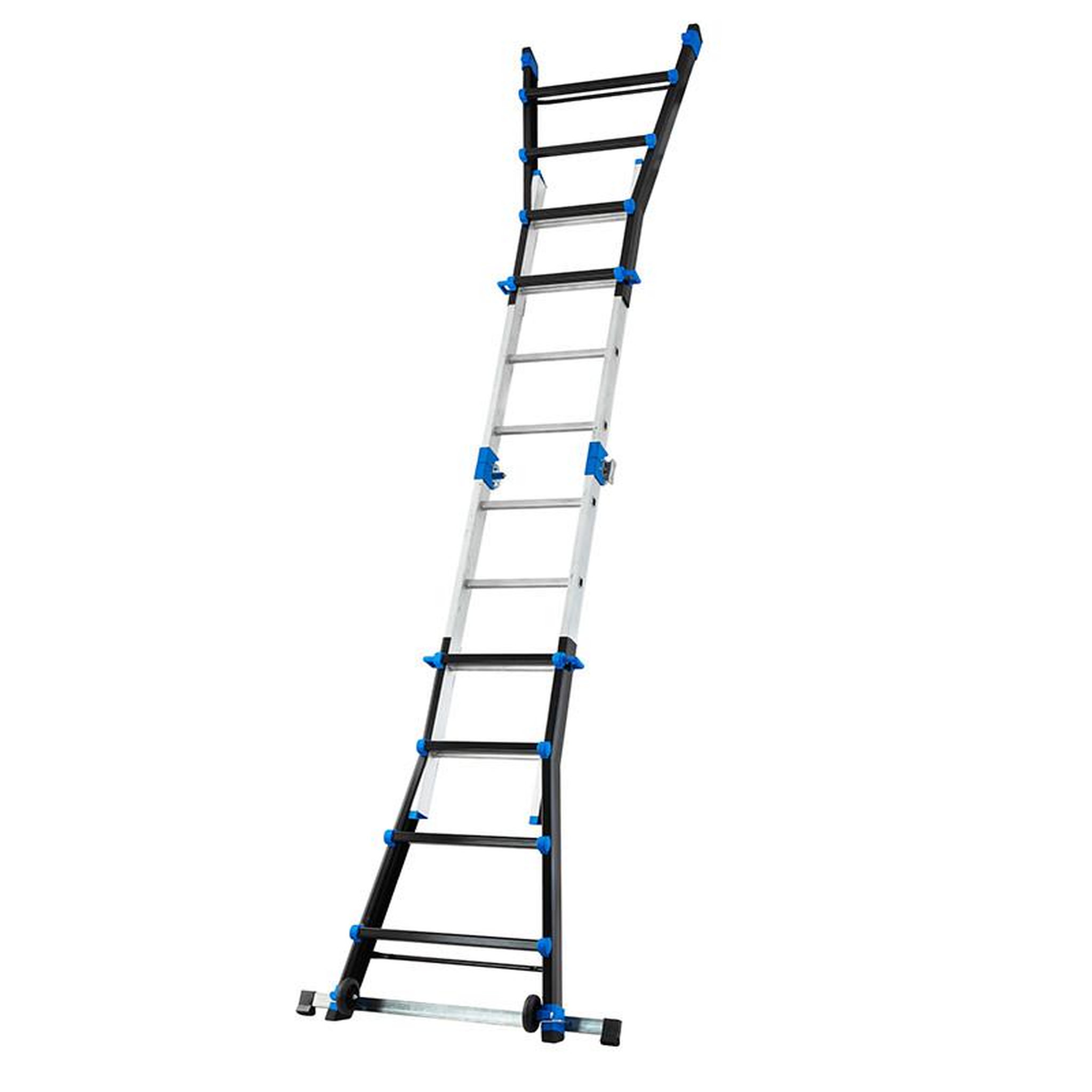Voir la diapositive 2 : HAILO Echelle pliable multifonction télescopique 4x4 échelons 4,1m/5m Hailo ProfiLine