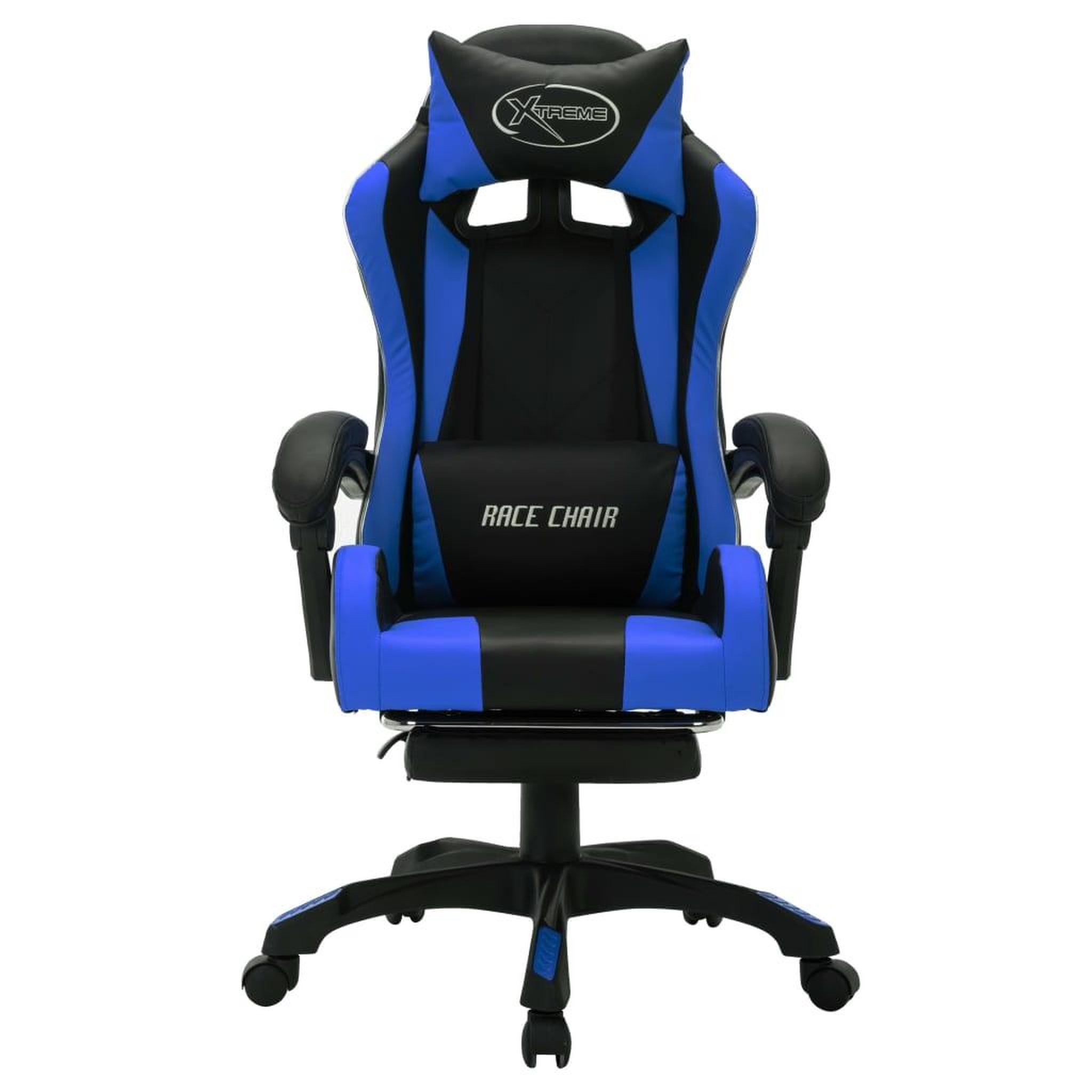 Voir la diapositive 4 : VIDAXL Fauteuil de jeux video avec LED RVB Bleu et noir Similicuir