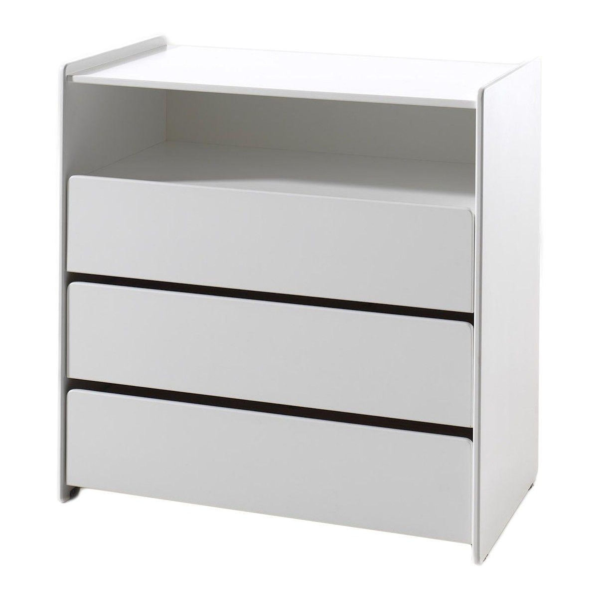 Paris Prix Pack - Lit Enfant, Chevet & Commode  Kiddy  Blanc