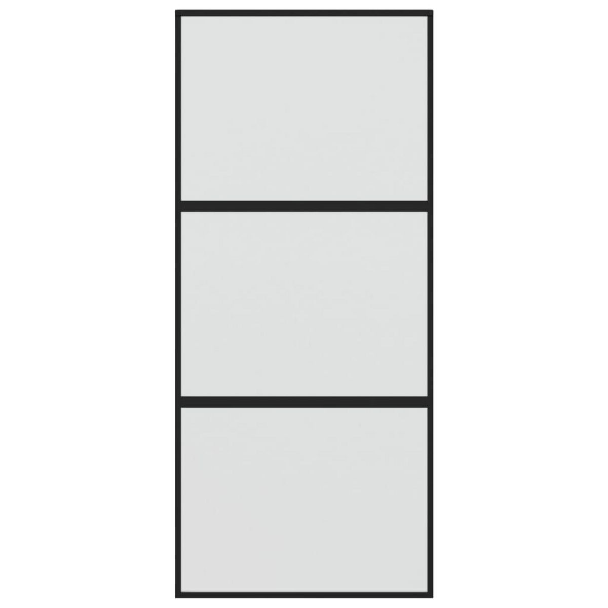 VIDAXL Porte coulissante noir 90x205 cm verre trempe aluminium