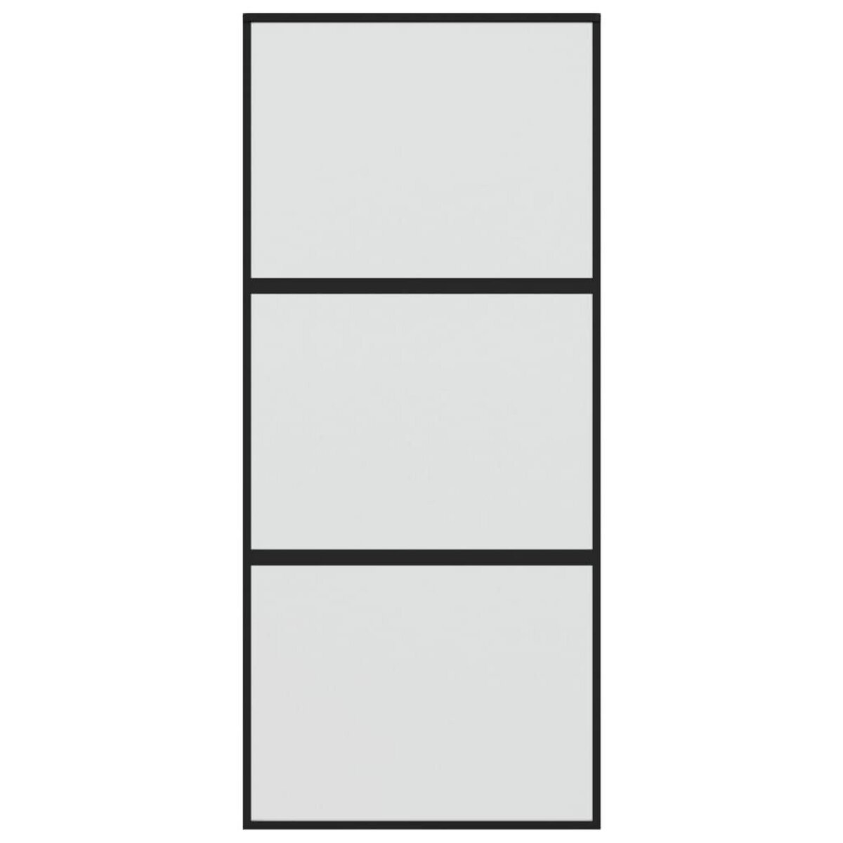 VIDAXL Porte coulissante noir 90x205 cm verre trempe aluminium