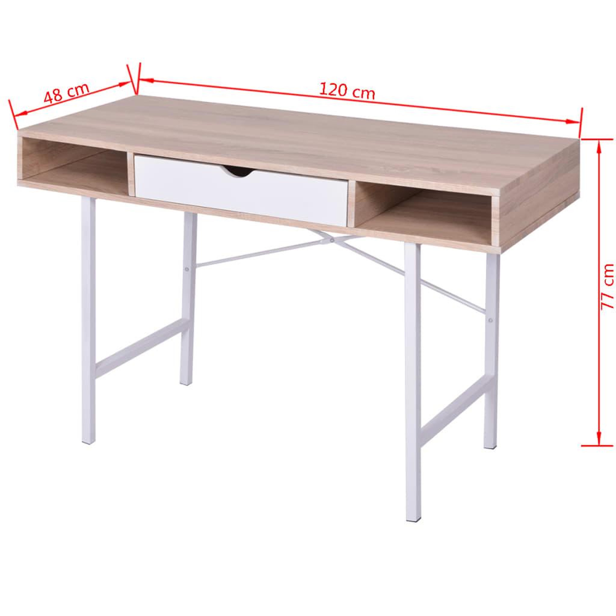 Voir la diapositive 6 : VIDAXL Bureau avec 1 compartiment chene et blanc