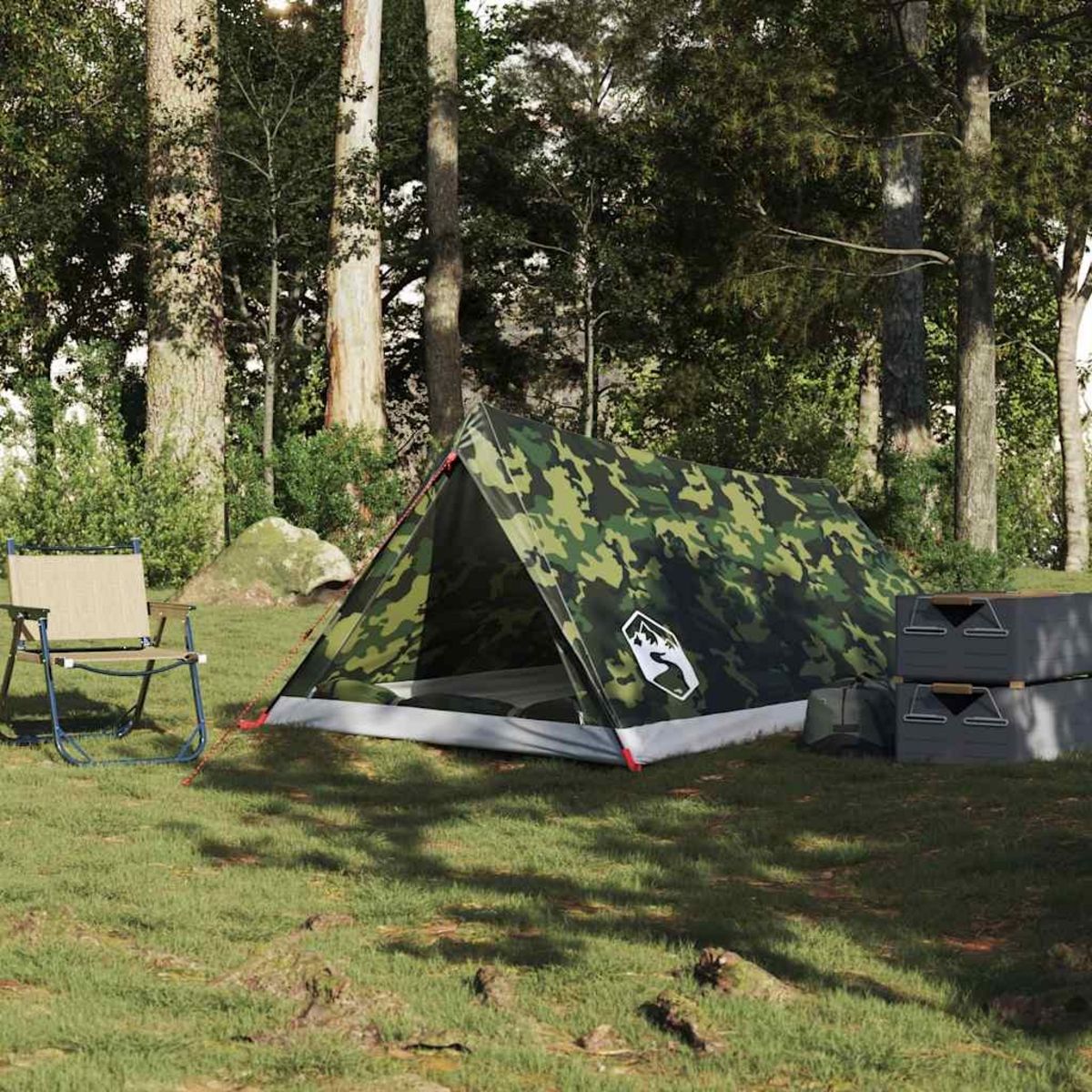 VIDAXL Tente de camping 2 personnes camouflage impermeable