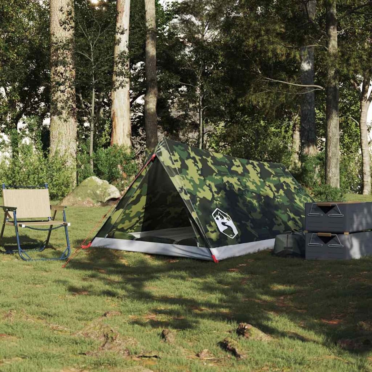 VIDAXL Tente de camping 2 personnes camouflage impermeable