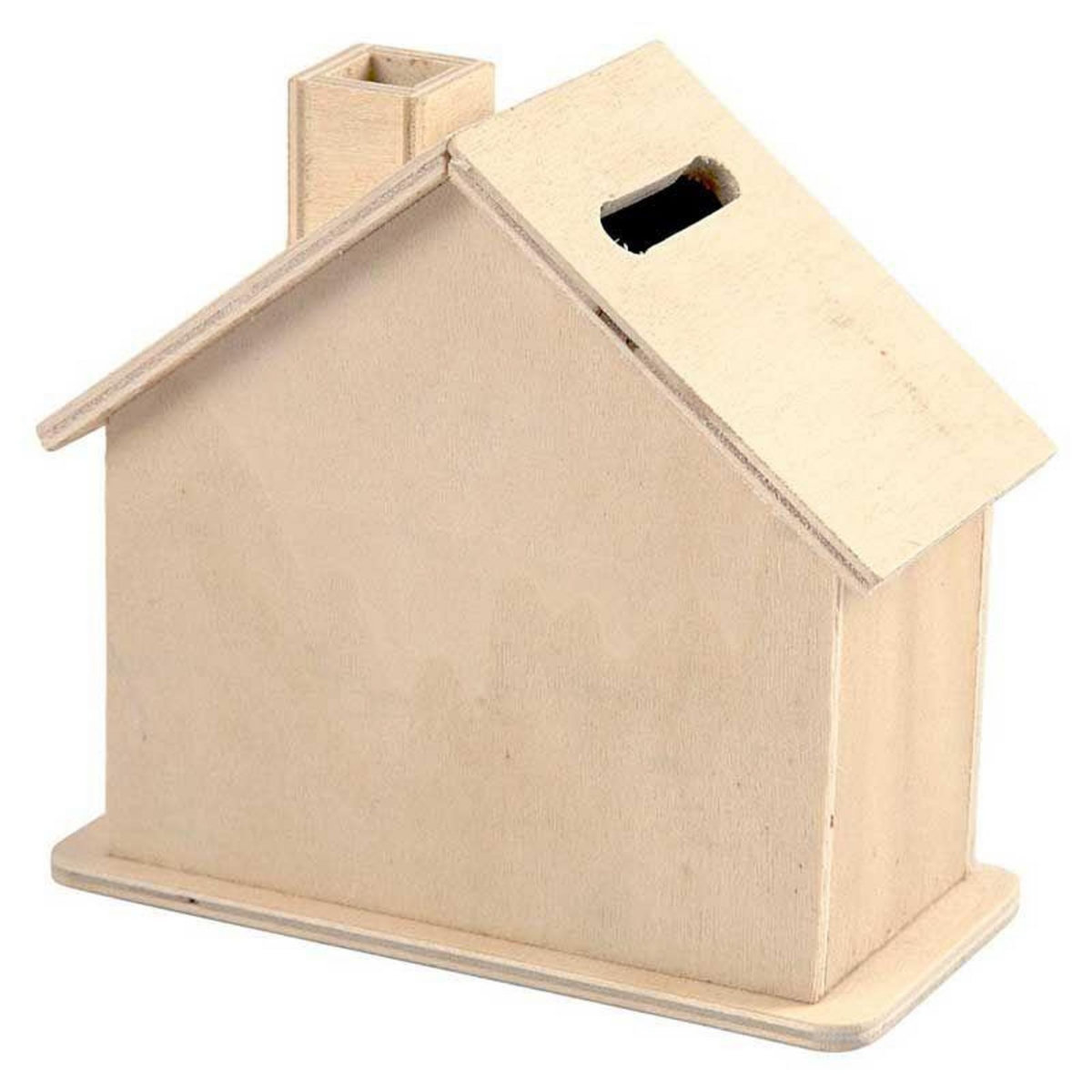 CREATIV COMPANY Tirelire en bois à décorer Maison - 10 x 10 x 5,4 cm