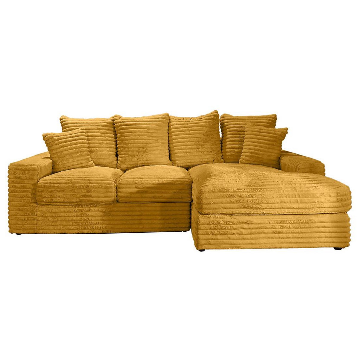 LISA DESIGN Andy - canapé d'angle droit 4 places en fausse fourrure côtelée