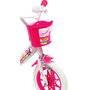 Voir la diapositive 4 : Vélo enfant - Modèle 12'' Fille  Unicorn  pour enfant de 85/100 cm avec stabilisateurs à molettes - 1 Frein - Panier avant - Porte poupée arrière