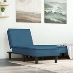 VIDAXL Chaise longue bleu velours