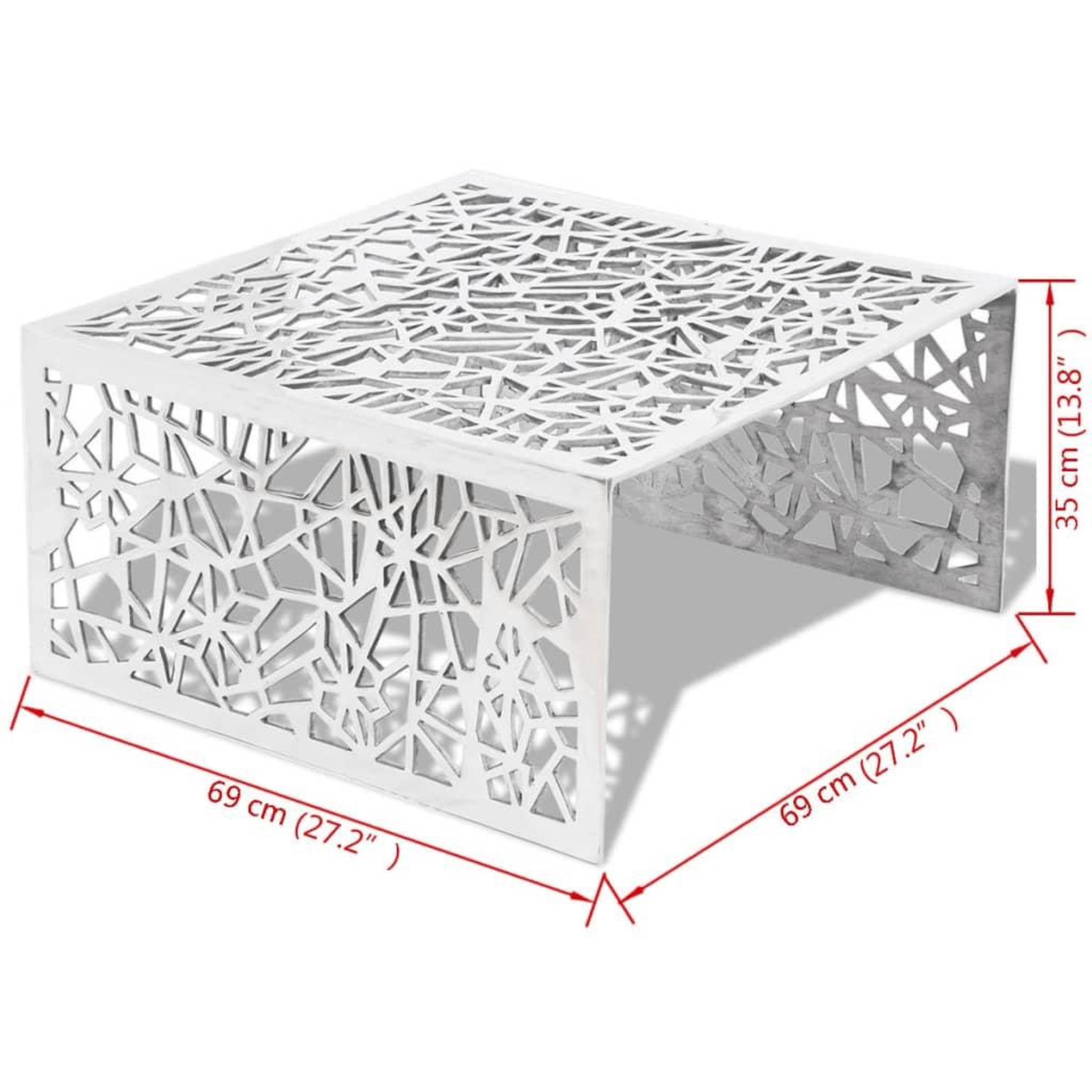 Voir la diapositive 6 : VIDAXL Table basse argentee design geometrique aluminium