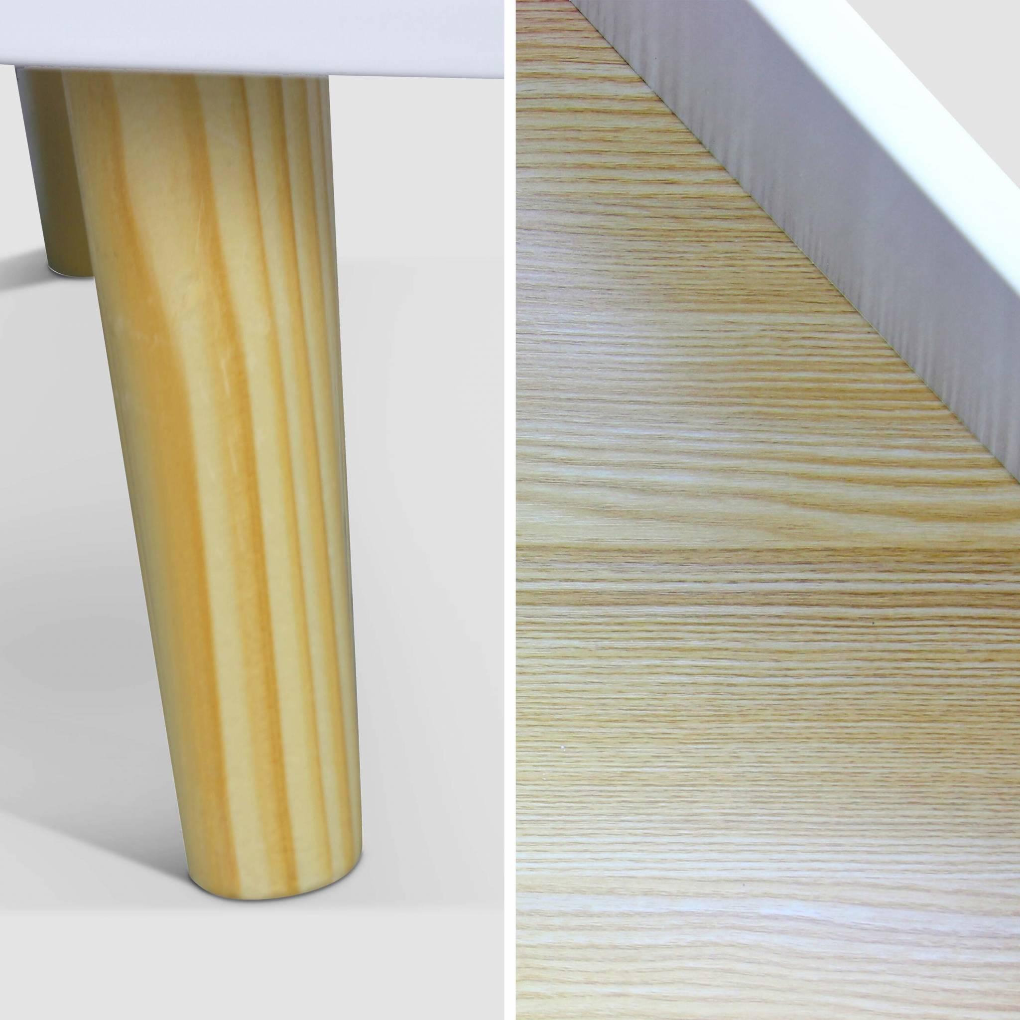 Voir la diapositive 5 : SWEEEK Etagère bibliothèque maison pour enfant - Tobias- Bois massif en pin naturel blanc - 3 niveaux. 8 compartiments. 2 portes