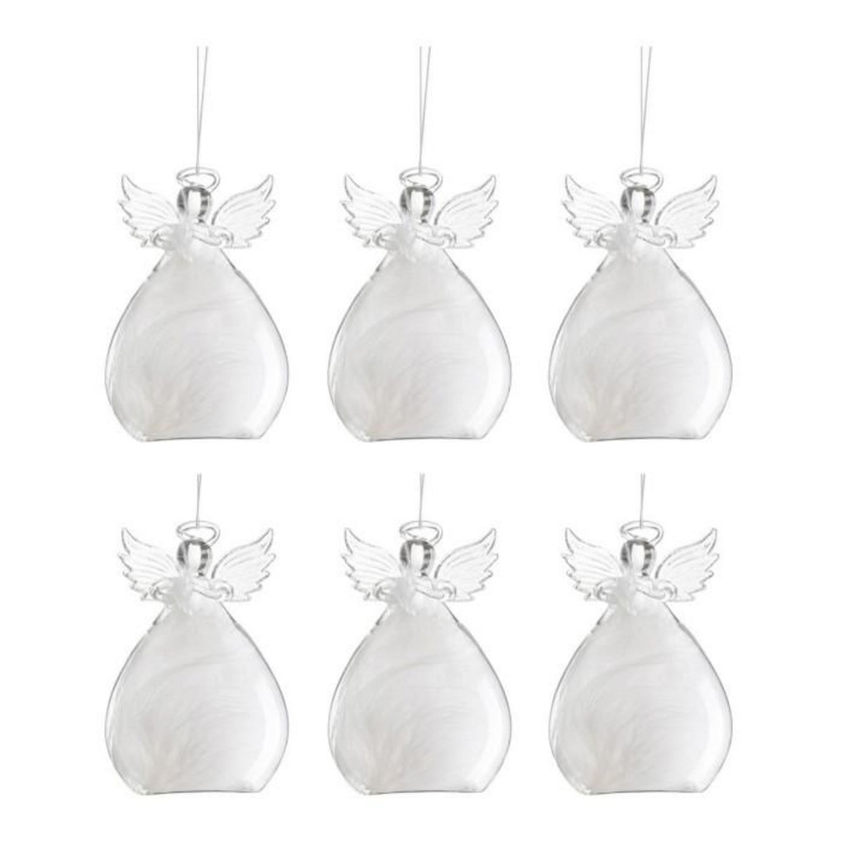 Paris Prix Lot de 6 Sujets de Noël  Ange  11cm Transparent