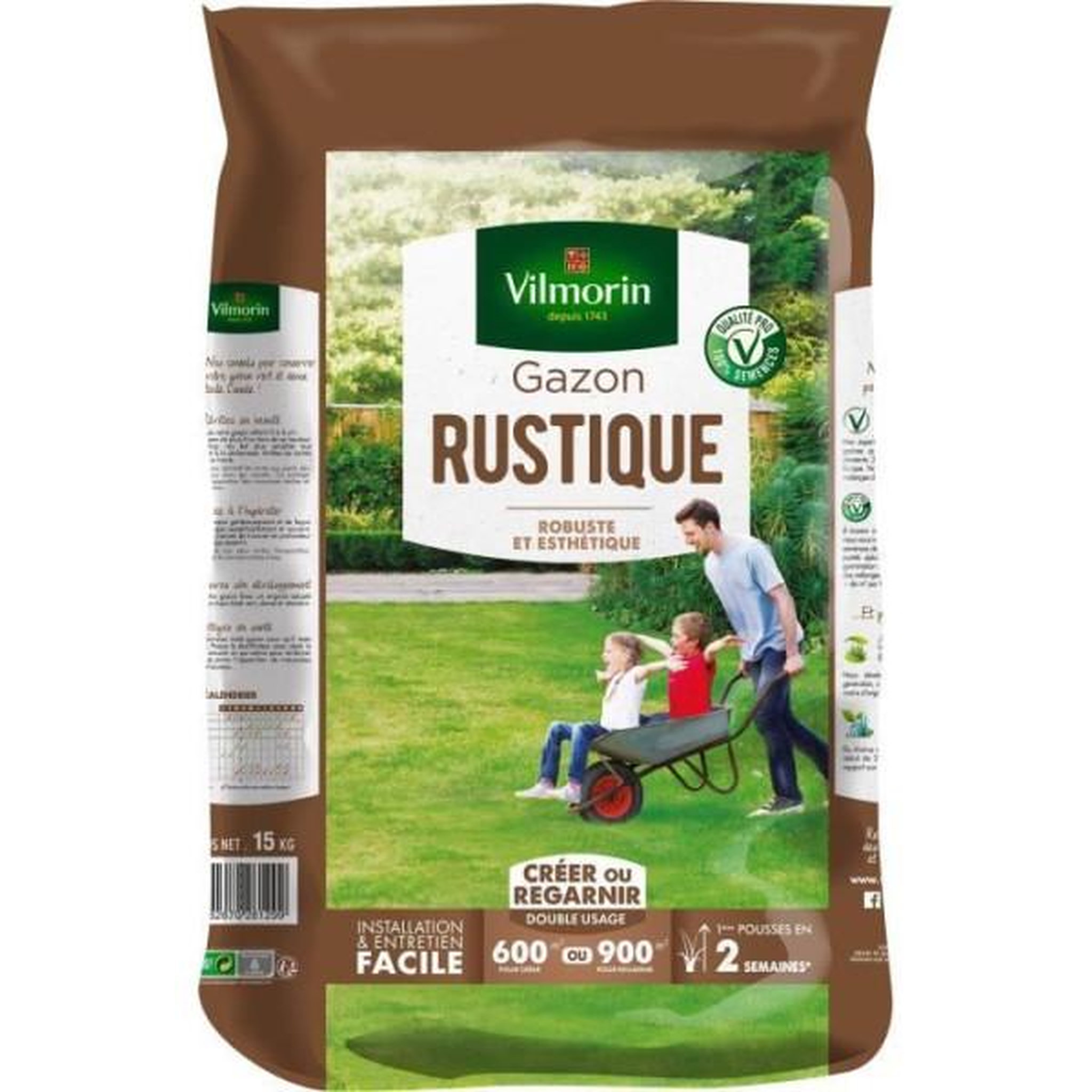 Voir la diapositive 2 : VILMORIN Vilmorin semences de gazon rustique - 15 kg
