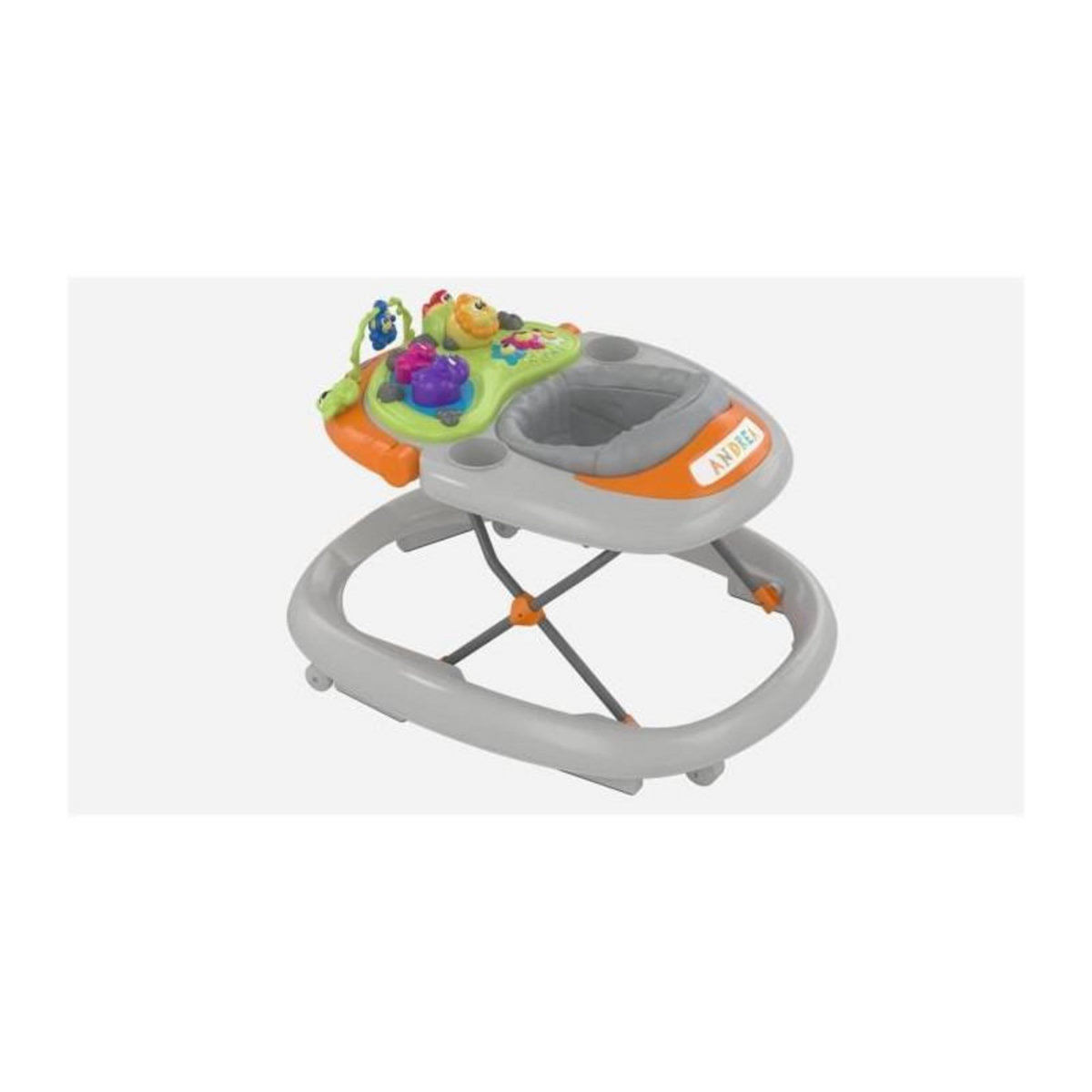 CHICCO Trotteur Walky Talky Grey - Sons et Lumieres - 4 roues - 6 freins - CHICCO