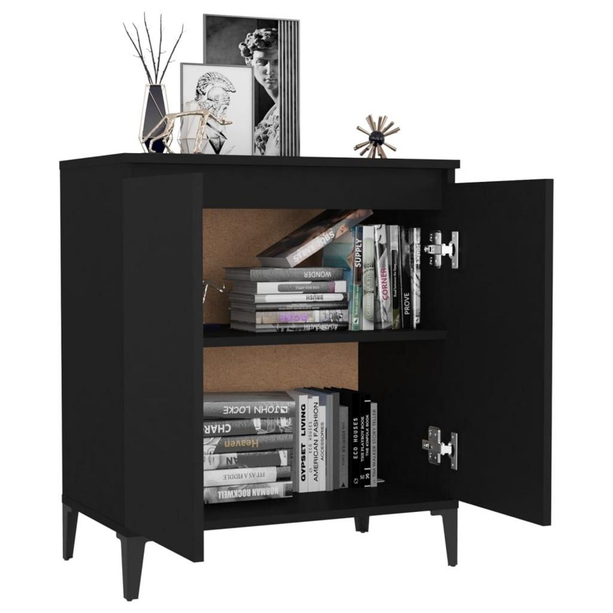 VIDAXL Buffet noir 60x35x70 cm bois d'ingenierie