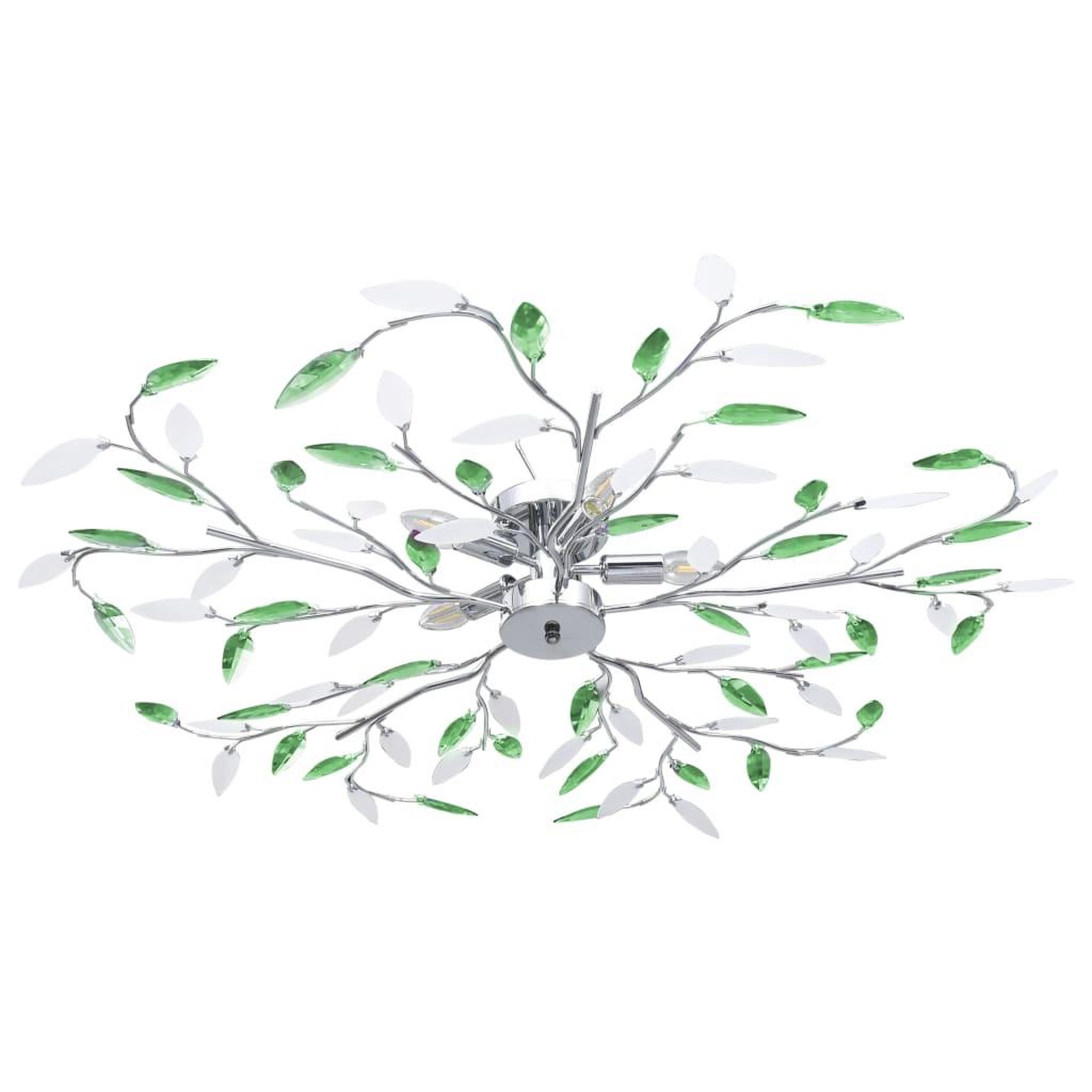 Voir la diapositive 1 : VIDAXL Plafonnier a bras en cristal acrylique 5 ampoules E14 Vert