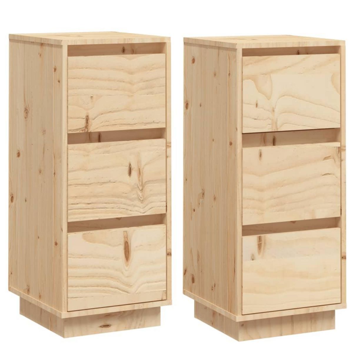 VIDAXL Buffets 2 pcs 32x34x75 cm Bois massif de pin