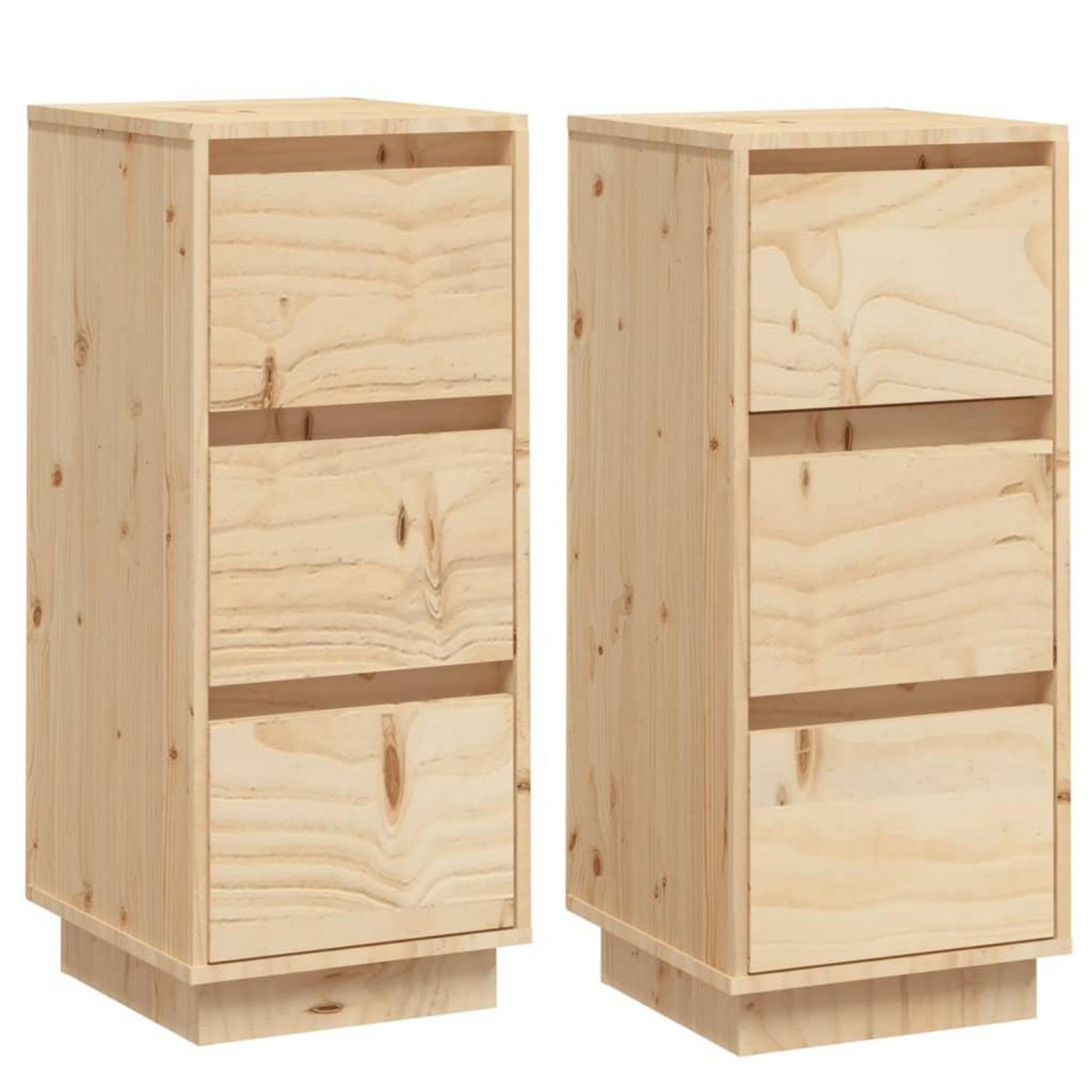 VIDAXL Buffets 2 pcs 32x34x75 cm Bois massif de pin