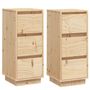 Voir la diapositive 2 : VIDAXL Buffets 2 pcs 32x34x75 cm Bois massif de pin