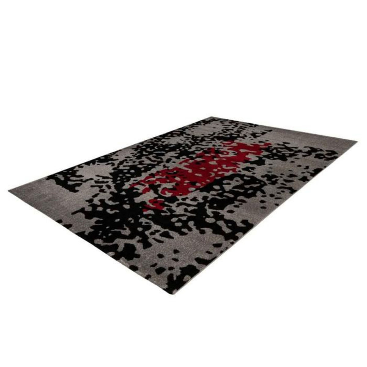 Paris Prix Tapis Tissé Imprimé  Naila  Noir & Rouge