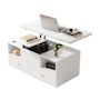 Voir la diapositive 1 : MERAX Table basse relevable rectangulaire blanc - 50x100 cm mdf