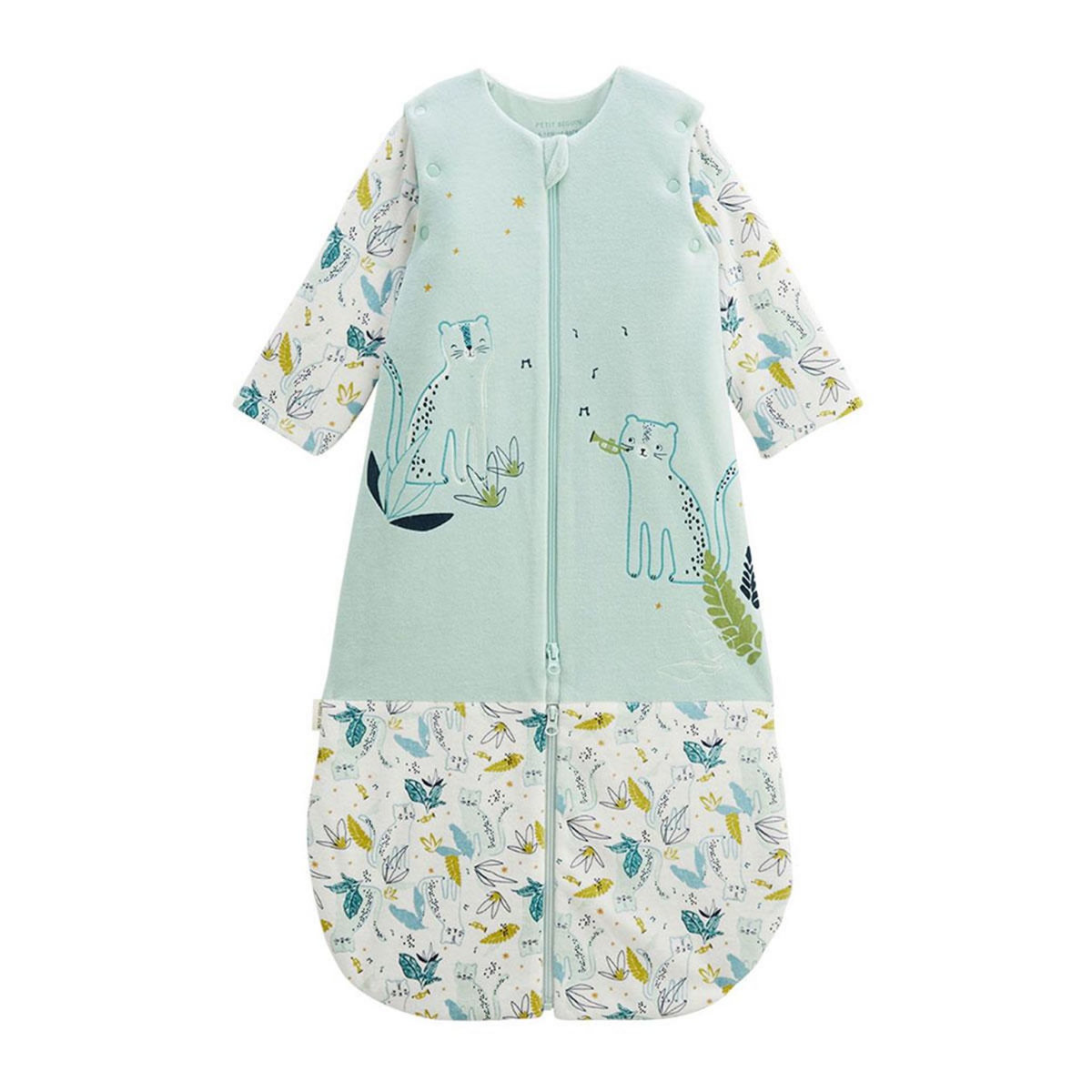 Petit Béguin Turbulette TOG 2,5 en velours avec manches amovibles et jambes séparables Oscar