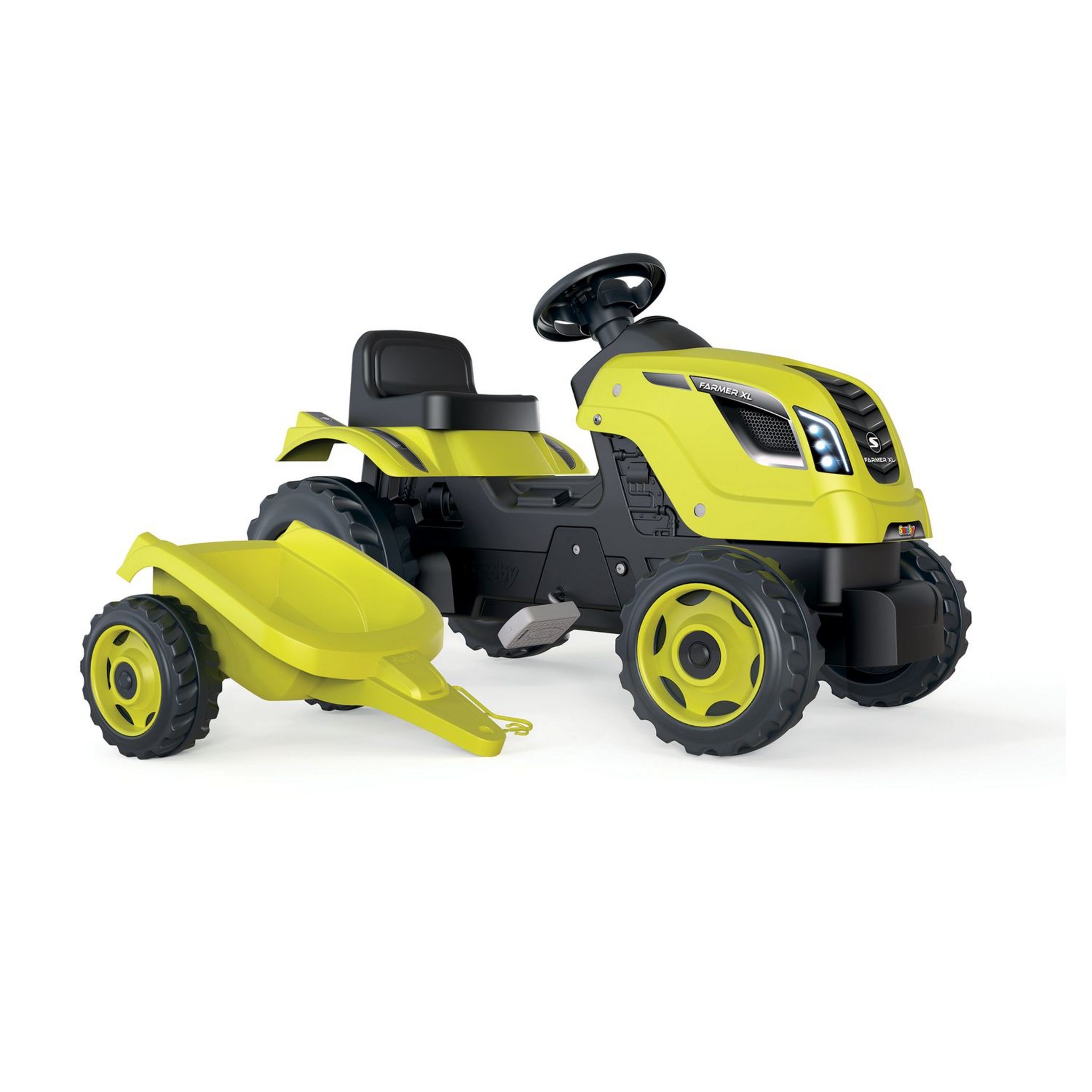 SMOBY Tracteur Farmer XL vert avec remorque