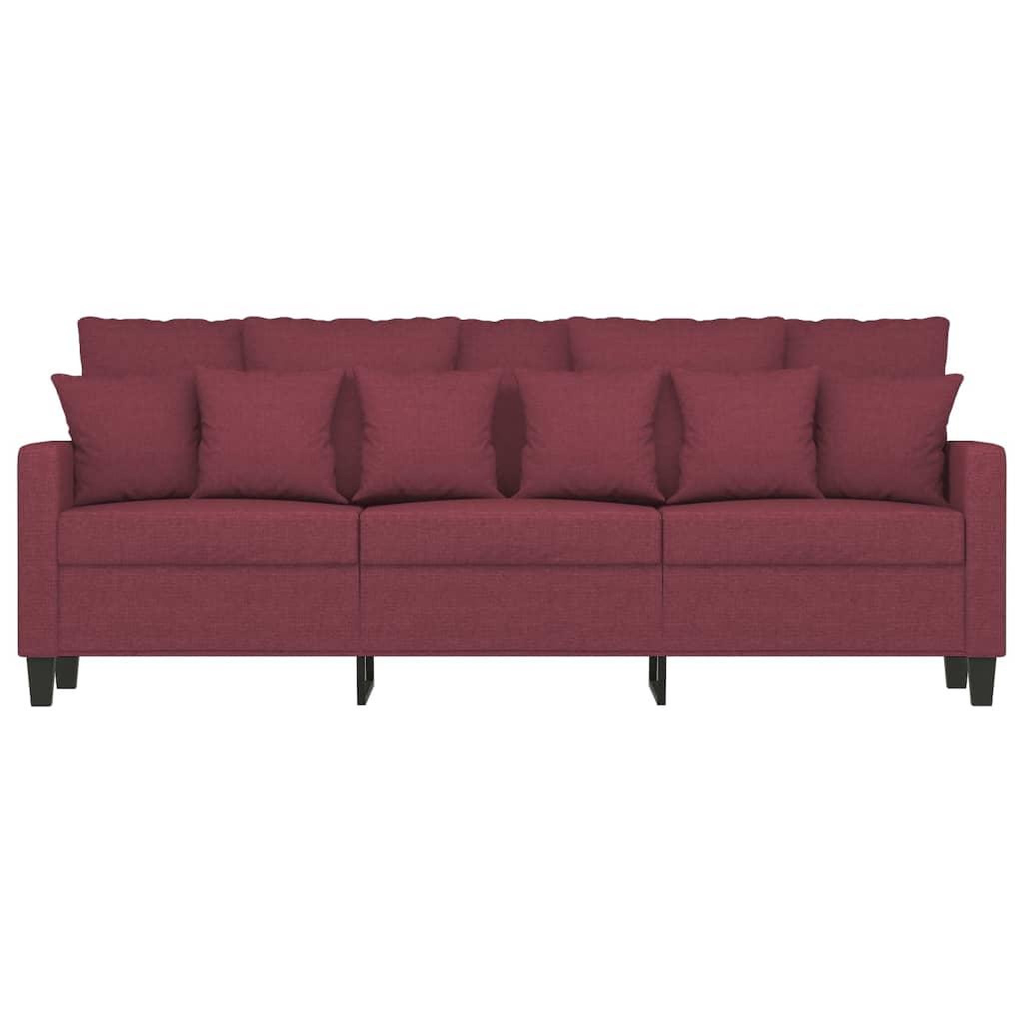 Voir la diapositive 3 : VIDAXL Canape a 3 places Rouge bordeaux 180 cm Tissu