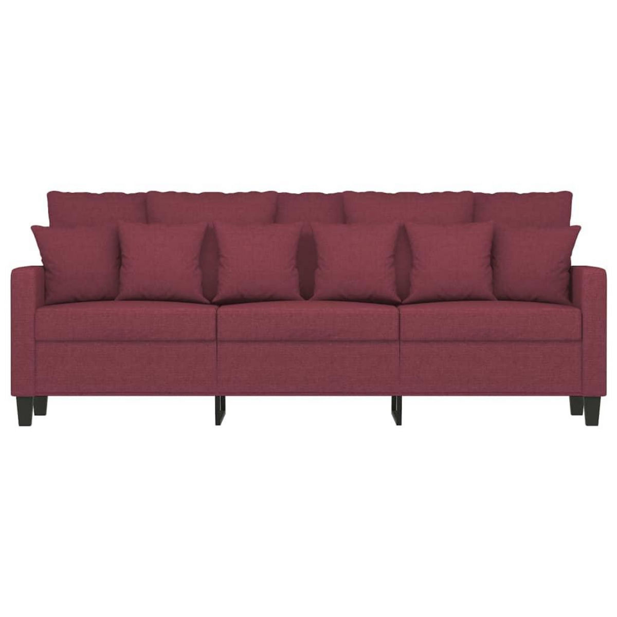 VIDAXL Canape a 3 places Rouge bordeaux 180 cm Tissu